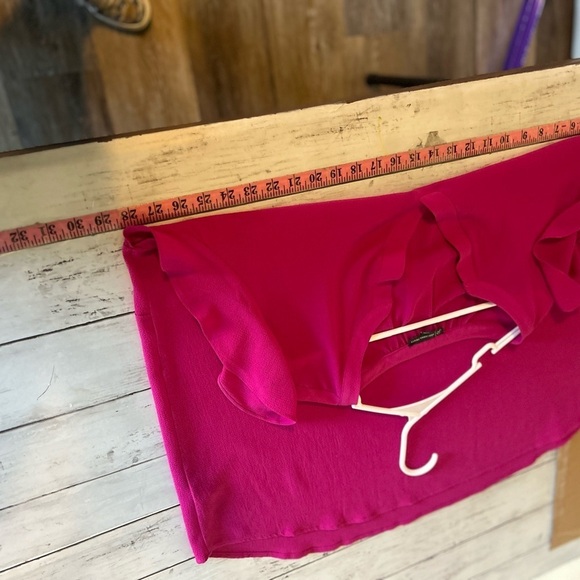 Adrianna Papell 3X fuchsia flutter sleeve blouse - Picture 7 of 7